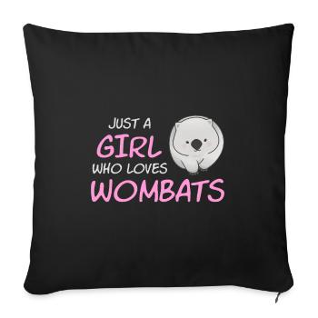 Juste une fille qui aime les wombats - Housse de coussin décorative 45 x 45 cm - noir - Devant