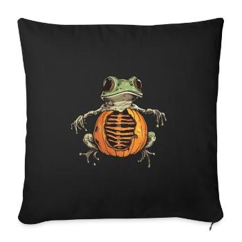 Citrouille grenouille citrouille - Housse de coussin décorative 45 x 45 cm - noir - Devant