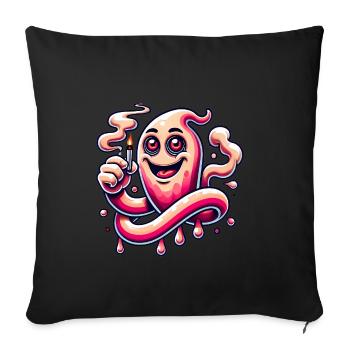 Drôle Stoner Ghost Cartoon Design - Housse de coussin décorative 45 x 45 cm - noir - Devant