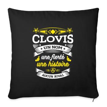 CLOVIS UN NOM UNE FIERTÉ AUCUN RIVAL - Housse de coussin décorative 45 x 45 cm - noir - Devant