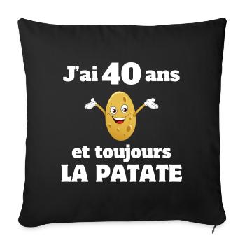 40 years old, 40 years old, I'm 40 years old - Sofa pillowcase 17,3'' x 17,3'' (45 x 45 cm) - black - Front