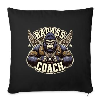 Badass Trainer Coach Gorilla Gift - Housse de coussin décorative 45 x 45 cm - noir - Devant