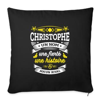 CHRISTOPHE UN NOM UNE FIERTÉ AUCUN RIVAL - Housse de coussin décorative 45 x 45 cm - noir - Devant