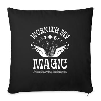 Magic Hands – Esoteric Mystic Design - Sofa pillowcase 17,3'' x 17,3'' (45 x 45 cm) - black - Front
