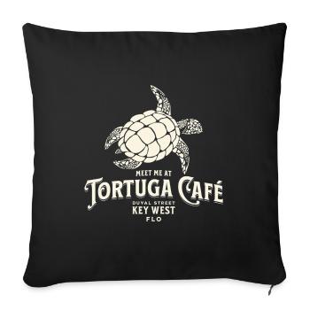 Tortuga Coffee Key West Style Illustration - Sofa pillowcase 17,3'' x 17,3'' (45 x 45 cm) - black - Front