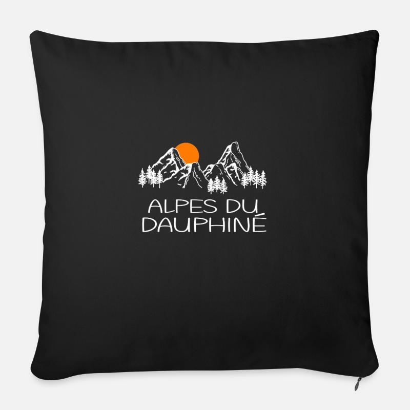 Alpes du Dauphine - Housse de coussin décorative 45 x 45 cm - noir
