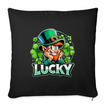 St. Patrick's Day Leprechaun Leprechaun Leprechaun Happy - Sofa pillowcase 17,3'' x 17,3'' (45 x 45 cm) - black - Front