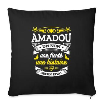 AMADOU UN NOM UNE FIERTÉ AUCUN RIVAL - Housse de coussin décorative 45 x 45 cm - noir - Devant