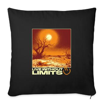 Live Without Limits – Surreal Desert Scene - Sofa pillowcase 17,3'' x 17,3'' (45 x 45 cm) - black - Front