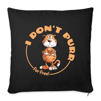 , je ne ronronne pas, chat disant chats - Housse de coussin décorative 45 x 45 cm - noir - Devant