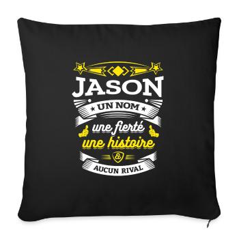 JASON UN NOM UNE FIERTÉ AUCUN RIVAL - Housse de coussin décorative 45 x 45 cm - noir - Devant