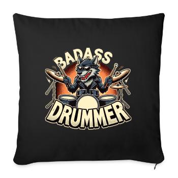 Tough Drummer Wolf Cool Gift - Sofa pillowcase 17,3'' x 17,3'' (45 x 45 cm) - black - Front