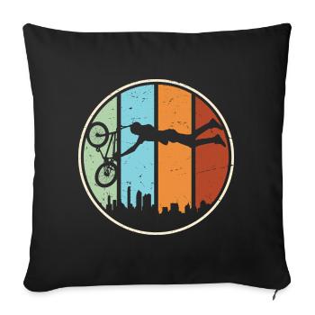 Urban Mountain Biking Silhouette - Sofa pillowcase 17,3'' x 17,3'' (45 x 45 cm) - black - Front