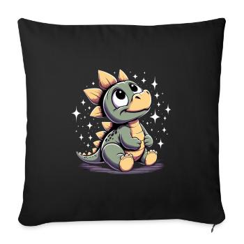 Stegosaurus Stego Baby Babydino Star Gift - Sofa pillowcase 17,3'' x 17,3'' (45 x 45 cm) - black - Front
