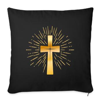 Church - Christian Cross - Christian Faith - Sofa pillowcase 17,3'' x 17,3'' (45 x 45 cm) - black - Front