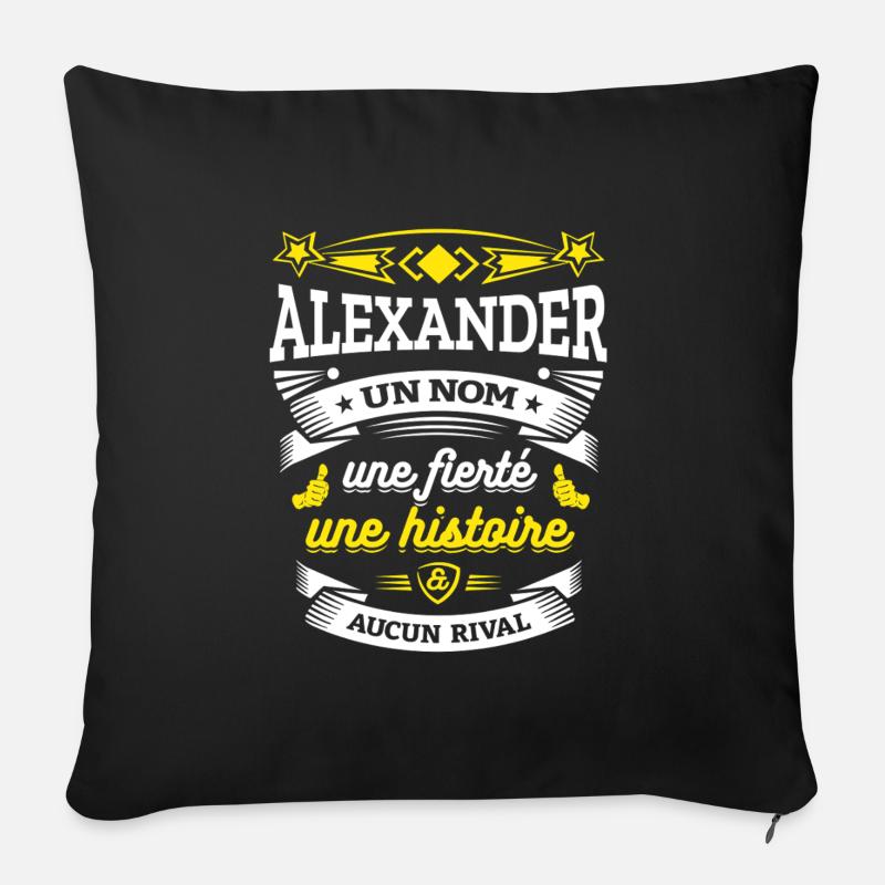 ALEXANDER UN NOM UNE FIERTÉ AUCUN RIVAL - Housse de coussin décorative 45 x 45 cm - noir