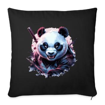 Panda ninja maléfique - Housse de coussin décorative 45 x 45 cm - noir - Devant