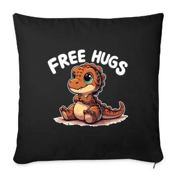 T-Rex Cute Baby Dino Baby Hugs Gift - Sofa pillowcase 17,3'' x 17,3'' (45 x 45 cm) - black - Front