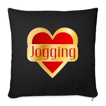 COURSE À PIED JOGGING CŒUR - Housse de coussin décorative 45 x 45 cm - noir - Devant