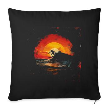 Surfer Sunset - Sofa pillowcase 17,3'' x 17,3'' (45 x 45 cm) - black - Front