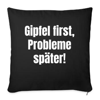 Summit first problems later - Sofa pillowcase 17,3'' x 17,3'' (45 x 45 cm) - black - Front