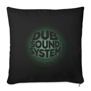 Logo dub sound system, pour les amoureux de musiqu - Housse de coussin décorative 45 x 45 cm - noir - Devant