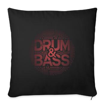 drum and bass - Housse de coussin décorative 45 x 45 cm - noir - Devant