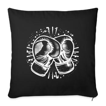 Boxing Gloves Drawing - Sofa pillowcase 17,3'' x 17,3'' (45 x 45 cm) - black - Front