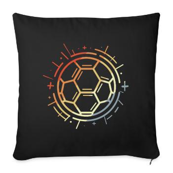 Dessin de football vintage - Housse de coussin décorative 45 x 45 cm - noir - Devant
