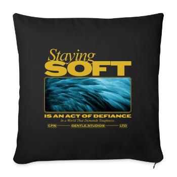 Staying Soft – Power in Gentleness - Sofa pillowcase 17,3'' x 17,3'' (45 x 45 cm) - black - Front