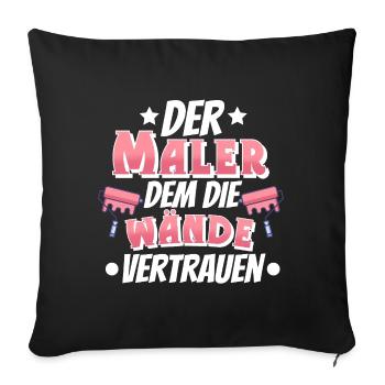 Maler - Sofakissenbezug 45 x 45 cm - Schwarz - Vorne