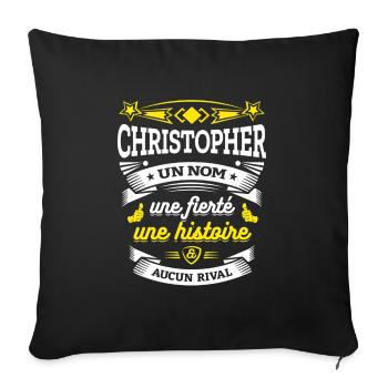 CHRISTOPHER UN NOM UNE FIERTÉ AUCUN RIVAL - Housse de coussin décorative 45 x 45 cm - noir - Devant