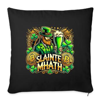 St. Patrick’s Day Slainte Mhath Bitcoin Geschenk - Sofakissenbezug 45 x 45 cm - Schwarz - Vorne