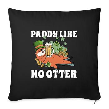 Saint-Patrick Leprechaun Paddy Like No Otter - Housse de coussin décorative 45 x 45 cm - noir - Devant