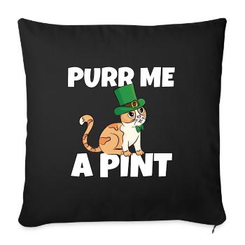 Saint-Patrick Vilain Chat Soiffé Leprechaun - Housse de coussin décorative 45 x 45 cm - noir - Devant