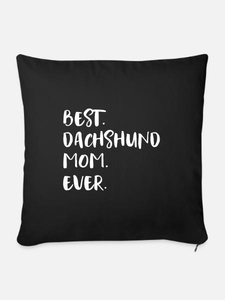 Dackel Teckel Dachshund - Sofakissenbezug 45 x 45 cm - Schwarz