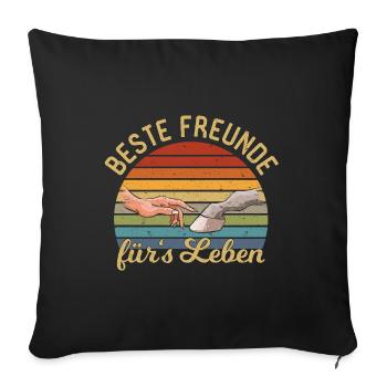 Horse Owner Horse Best Friends For Life - Sofa pillowcase 17,3'' x 17,3'' (45 x 45 cm) - black - Front