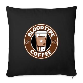 Blood Type Coffee Cartoon Gift - Sofa pillowcase 17,3'' x 17,3'' (45 x 45 cm) - black - Front