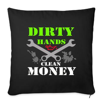 Tournevis de réglage de voiture Chemise culte Mains sales (25) - Housse de coussin décorative 45 x 45 cm - noir - Devant