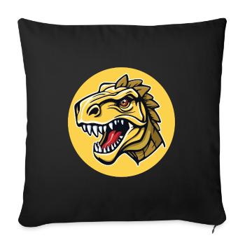 La tête d’un dinosaure à l’allure dangereuse - Housse de coussin décorative 45 x 45 cm - noir - Devant
