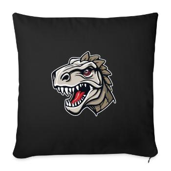 La tête d’un dinosaure à l’allure dangereuse - Housse de coussin décorative 45 x 45 cm - noir - Devant