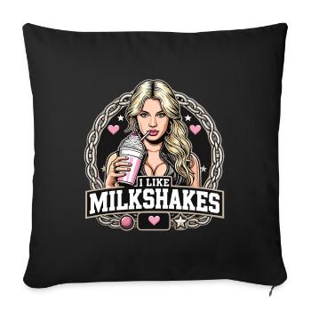 Milkshake Blonde Woman Blonde Gift - Sofa pillowcase 17,3'' x 17,3'' (45 x 45 cm) - black - Front