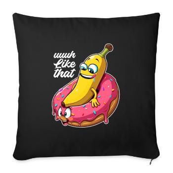 Banane Donut Relation Amour Faire Cadeau - Housse de coussin décorative 45 x 45 cm - noir - Devant