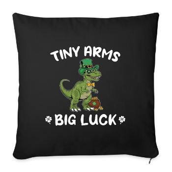 Leprechaun T-Rex Dino Chance Petits bras Grande chance - Housse de coussin décorative 45 x 45 cm - noir - Devant
