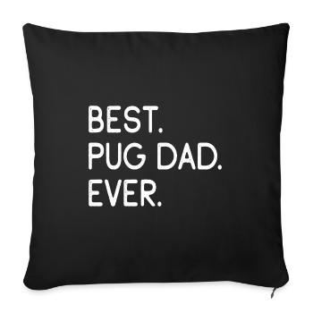 Pug - Sofa pillowcase 17,3'' x 17,3'' (45 x 45 cm) - black - Front