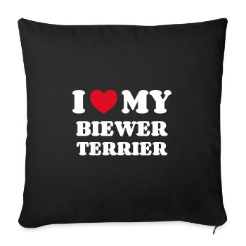 I Love My Biewer Terrier - Sofa pillowcase 17,3'' x 17,3'' (45 x 45 cm) - black - Front