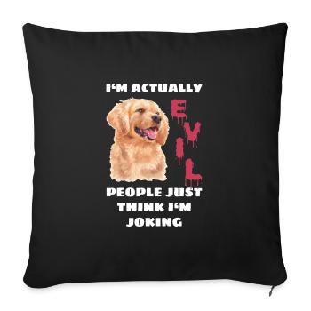 Vilain Golden Retriever - Housse de coussin décorative 45 x 45 cm - noir - Devant