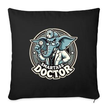 Smartass Doctor Elephant Funny Gift - Sofa pillowcase 17,3'' x 17,3'' (45 x 45 cm) - black - Front