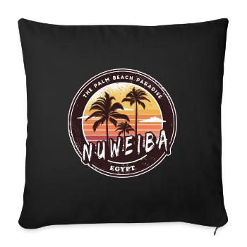 Nuweiba Égypte Vintage Palmier Design - Housse de coussin décorative 45 x 45 cm - noir - Devant