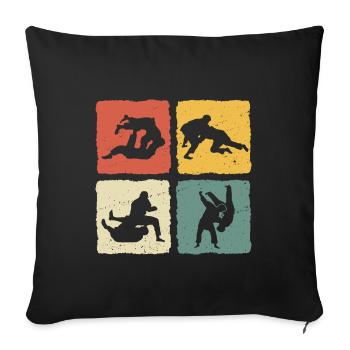 Jiu-Jitsu Retro Jiu jitsu - Sofakissenbezug 45 x 45 cm - Schwarz - Vorne